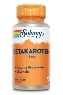 Solaray Betakaroten 15 mg, 50 kapsler