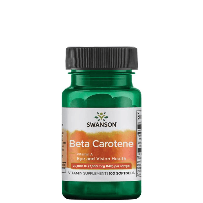 Swanson Betakaroten 25 000 IE (7 500 mcg RAE), 100 myke kapsler