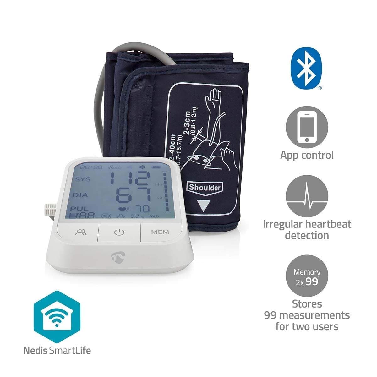 Nedis SmartLife blodtrykksmåler for overarm