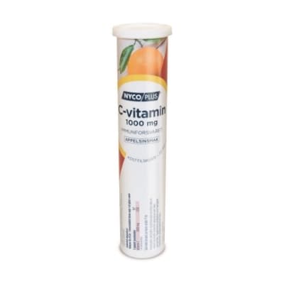 Nycoplus C-vitamin 1000 mg, 20 brusetabletter appelsin