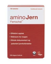 Ester C AminoJern Ferrochel 21 mg, 100 tabletter