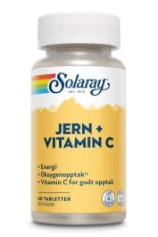 Solaray Jern + C, 60 tabletter