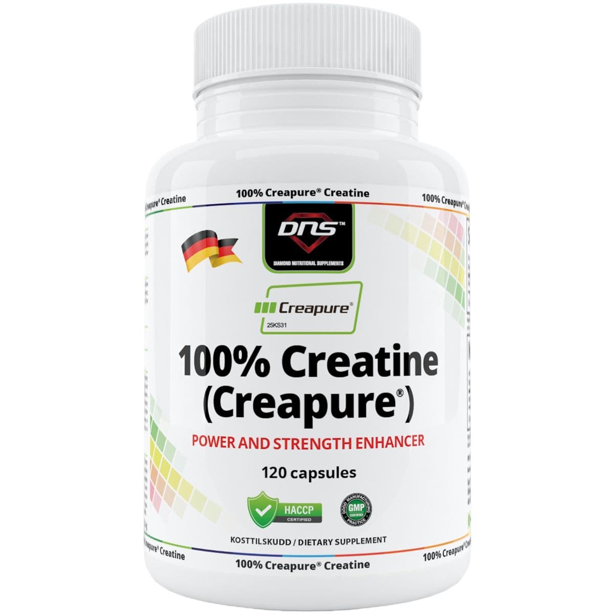 DNS 100% Creapure Creatine 120 kapsler