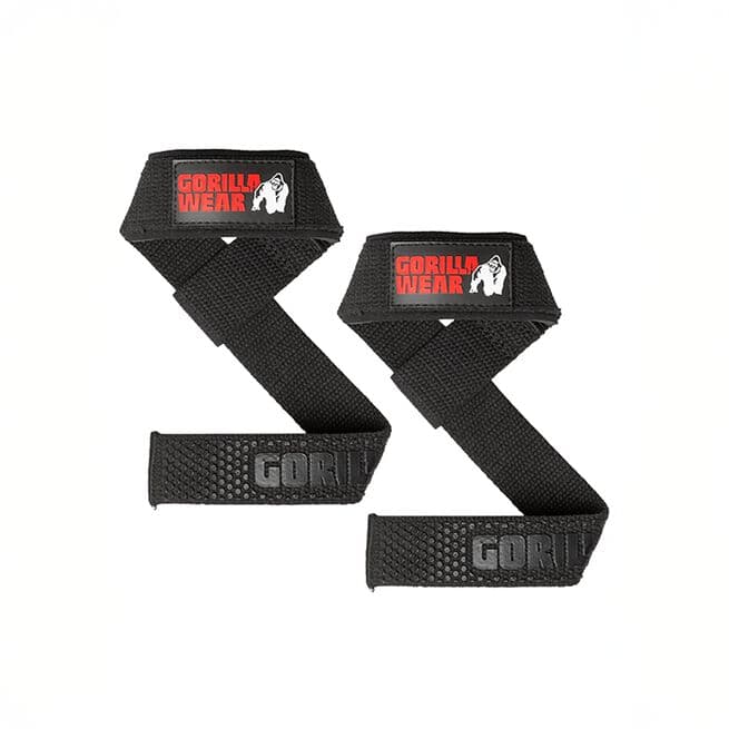 Gorilla Wear Padded Silicone Lifting Straps, black