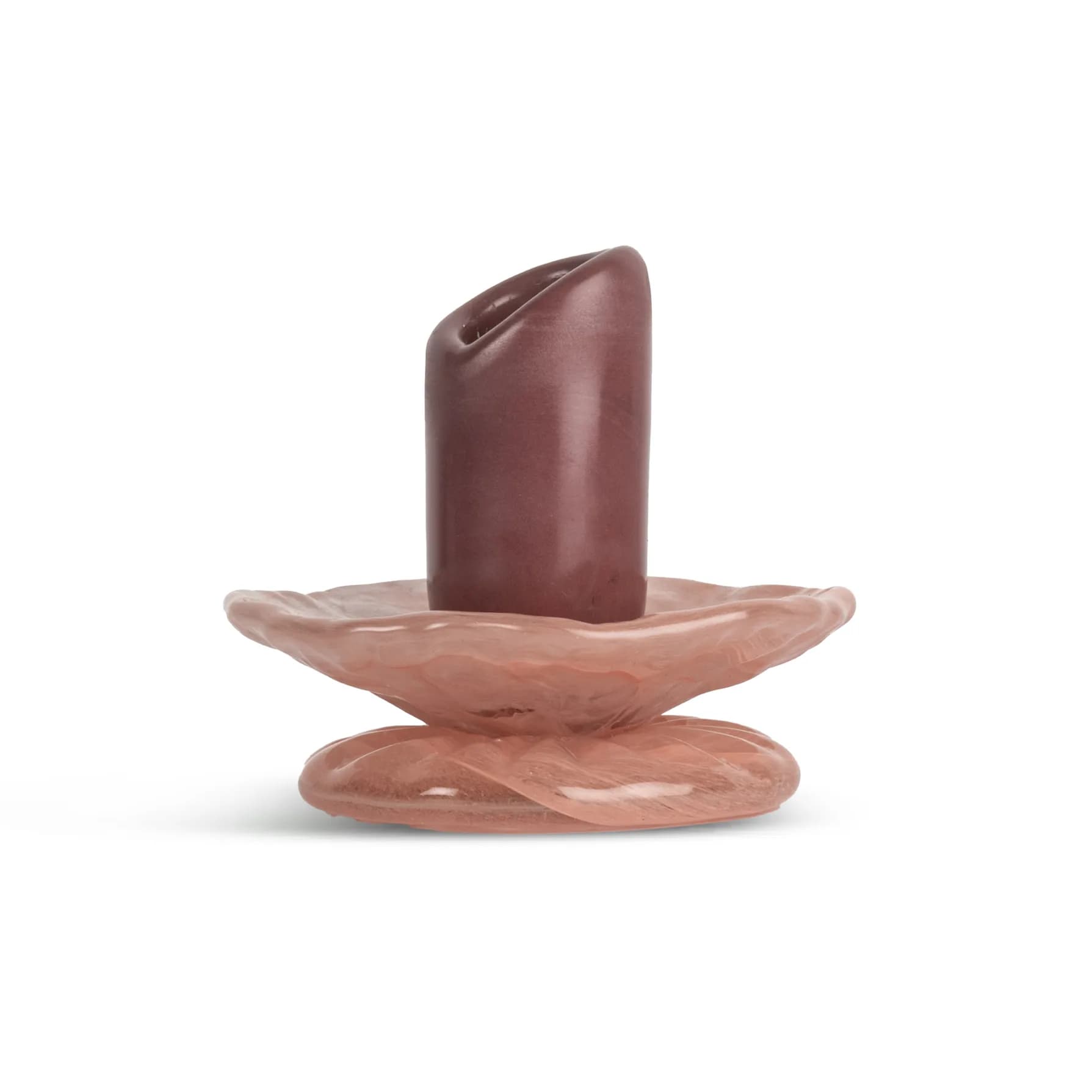 Byon Lara lysestake XS 9 cm Vinrød-rosa
