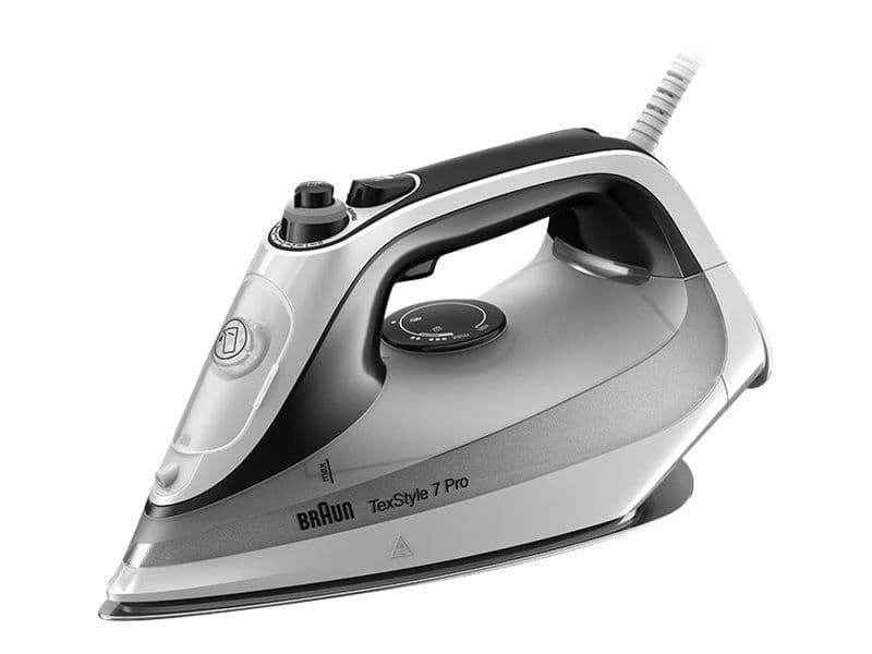 Braun TexStyle 7 Pro SI 7149 - Dampstrykejern med automatisk slukking - såleplate: EloxalPlus FreeGlide 3D - 2900 W - hvit/svart