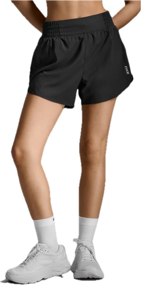 2XU Women's Aero Hi-Rise 4 Inch Shorts Black/silver Reflective