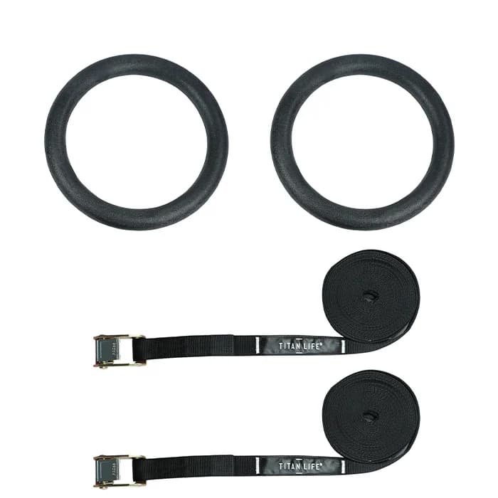 Titan LIFE Gym Rings Romerske Ringer Svart