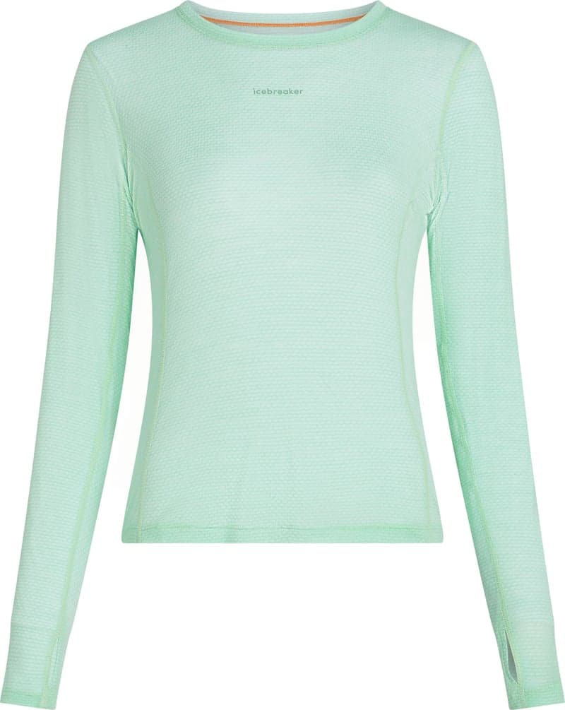 Icebreaker Women's Merino 75 Cool-Lite Featherlight Longleeve Crewe Mint