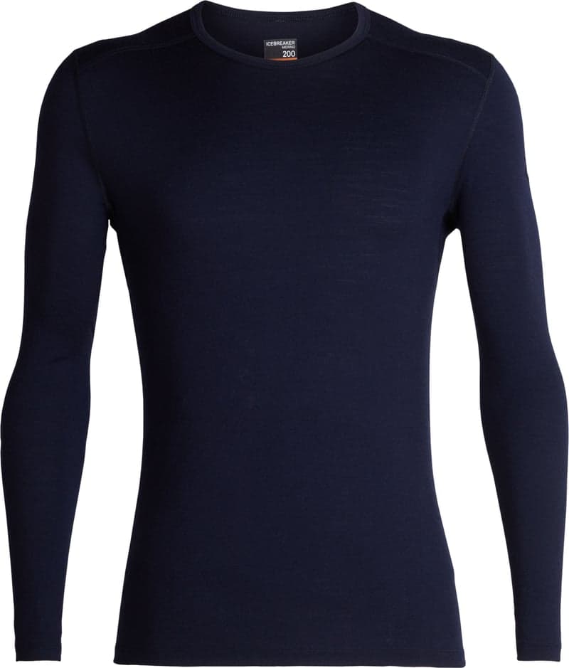Icebreaker Men's 200 Oasis Long Sleeve Crewe Midnight Navy