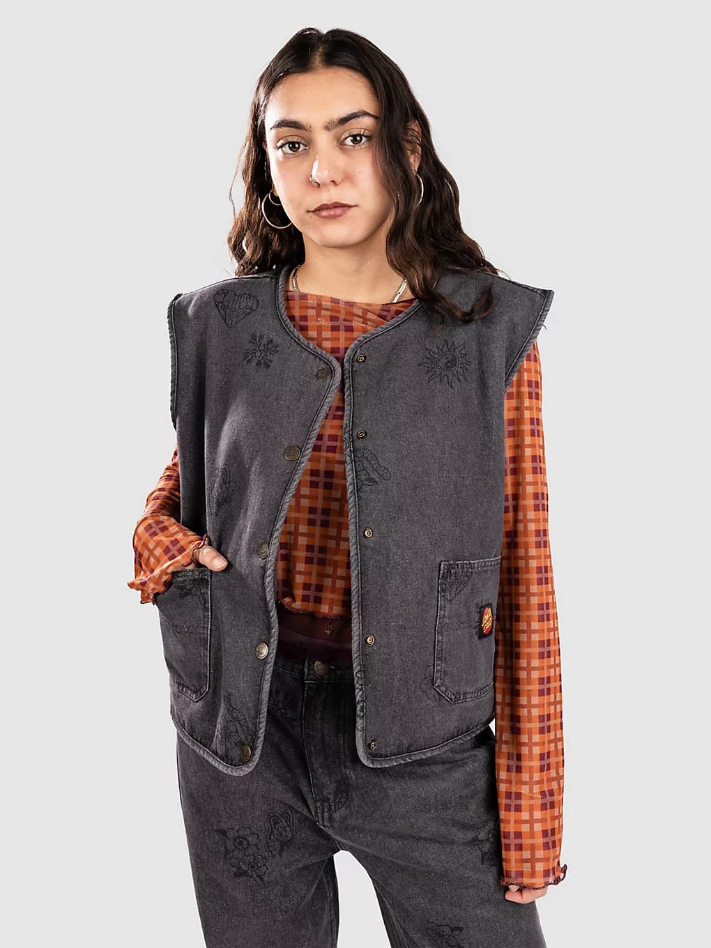 Santa Cruz Workers Reversible Vest grå