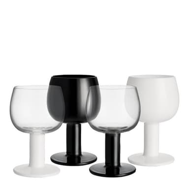 Kosta Boda - Fars Glas vinglass 40 cl 4 stk hvit/svart