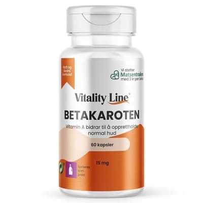 Vitality Line Betakaroten 15 mg, 60 kapsler