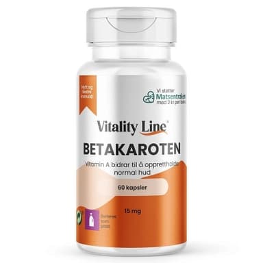 Vitality Line Betakaroten 15 mg, 60 kapsler