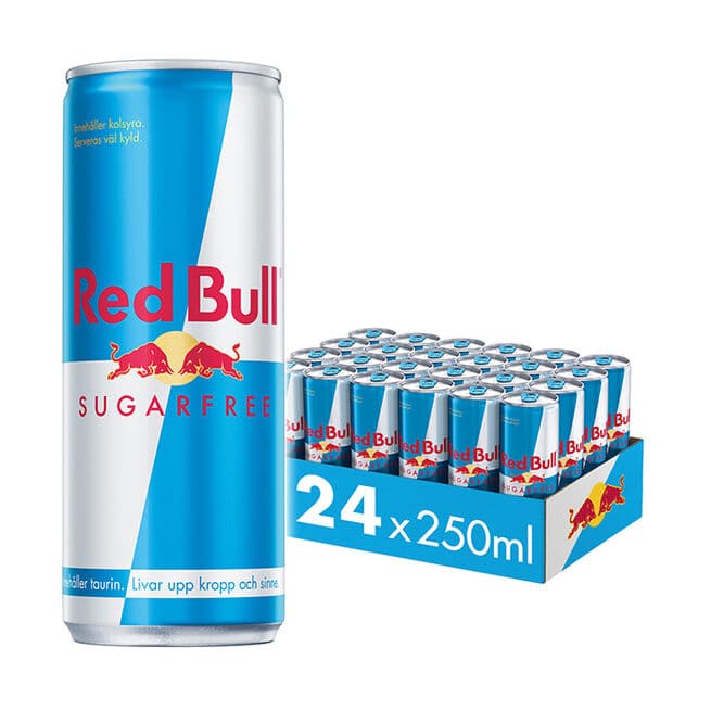 Red Bull 24 x Red Bull Energidryck, 250 ml, Sockerfri