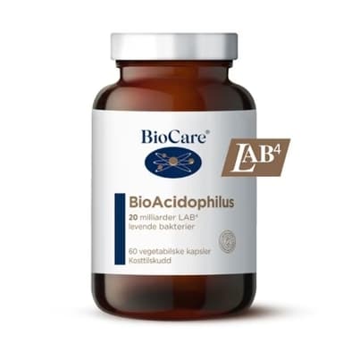 BioCare BioAcidophilus LAB4, 60 kapsler