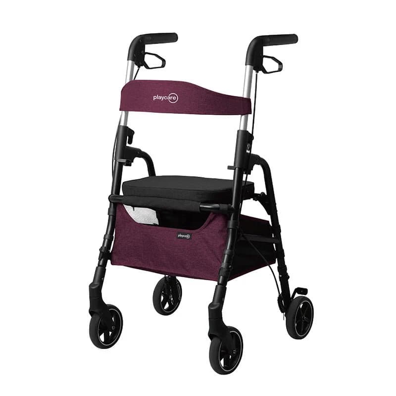 Playmarket W4 rullator / shoppingvogn – BordeauxUtendørs rollatorer