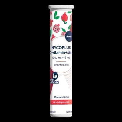 Nycoplus C-vitamin 1000 mg + sink 13 mg, 20 brusetabletter