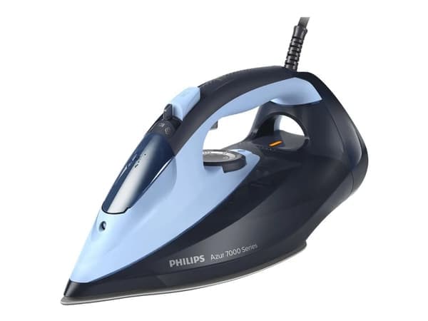 Philips 7000 series DST7041 - Dampstrykejern med automatisk slukking - såleplate: SteamGlide Elite - 2400 W - lys blå/mørk blå