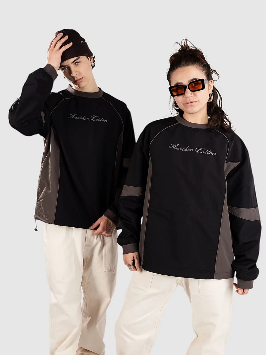 Another Cotton Lab Another Oversize Raglan Windbreaker Jakke svart